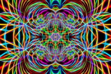 Abstract multicolored fractal neon background