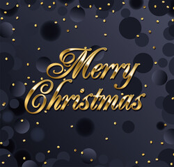 merry christmas lettering on black background