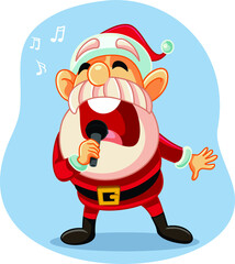 Cheerful Santa Claus Singing Christmas Carols