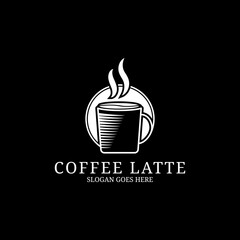 Vintage Coffee latte shop logo design inspiration, Retro coffee shop Vector art