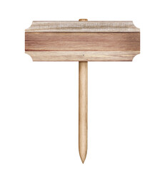 Wooden sign isolated on white