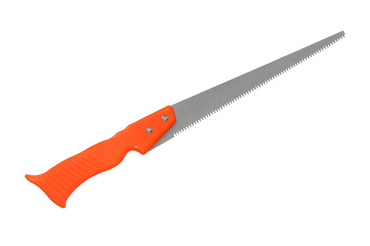 Small hand-saw for tree pruning isolated on white background with clipping path included.