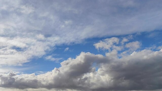 Beautiful white clouds in the blue sky -time lapse