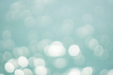 Turquoise blur bokeh leaf empty space background concept for modern eco spring banner, decoration...