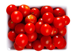 photo of heap cherry tomato. Isolated over white background