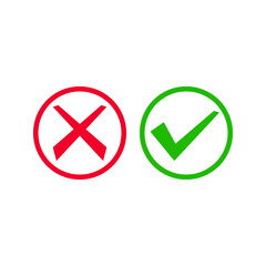 Cross and tick icon vector illustration