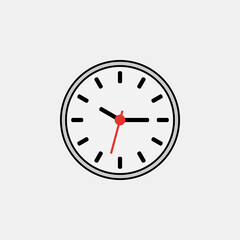 Clock icon flat vector illustration