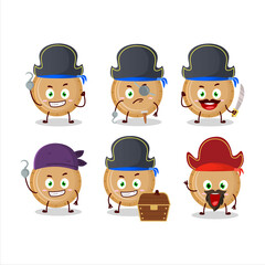 Cartoon character of plastic plate with various pirates emoticons