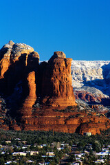 Coffee Pot Rock on Crystal Clear 17 Degree Winter Morning in Sedona, Arizona, USA.  Red Rock Secret...