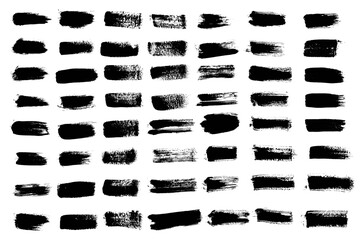 Vector set grunge brush stroke.Black paint brush. 