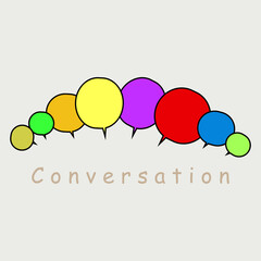 Group speech bubbles vector,communication and conversation concept, speaking and talk illustration