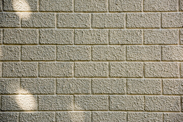 Grungy brick wall with shadow and sun beams. 
