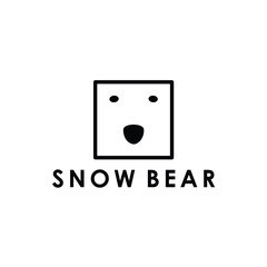 Illustration abtract bear wildlife animal in the box logo design vector