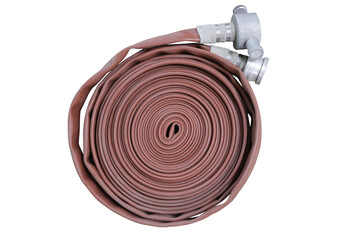 Fire hose isolated white scene