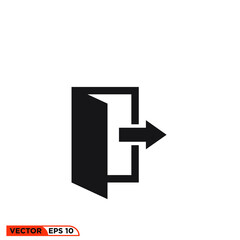 Icon vector graphic of exit door, good for template