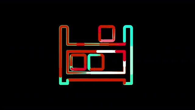 Circles gather in symbol inventory. After it crumbles in a line and moves to the camera. Alpha channel black