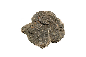 sponge stone is used to decorate natural gardens, isolated on white background. perlite rock.