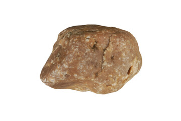 quartzite rock isolated on white background. Quartzite is a metamorphic rock formed when quartz-rich sandstone or chert has been exposed to high temperatures and pressures.