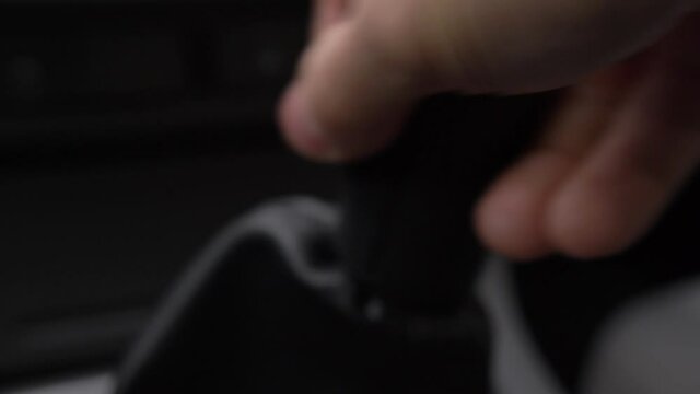 Driver Changing Gears with Manual Transmission Gear Stick