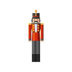 merry christmas, nutcracker character on white background