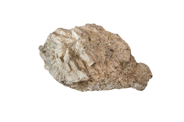 A pegmatite is an igneous rock, isolated on white background.
