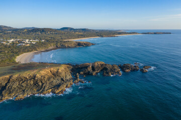 Fototapeta na wymiar Aerial view of Emerald Beach and surrounds