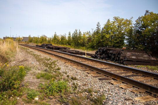 railroad tracks in the countryside
