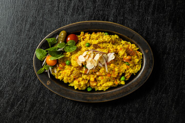 カレーピラフ　Curry pilaf rice Asian style