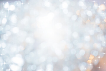 abstract blur white and silver color background with star glittering light for show,promote and...