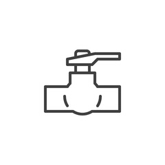 Pipe valve line icon. linear style sign for mobile concept and web design. Water tap outline vector icon. Symbol, logo illustration. Vector graphics
