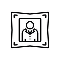 Fototapeta premium Black solid icon for portrait