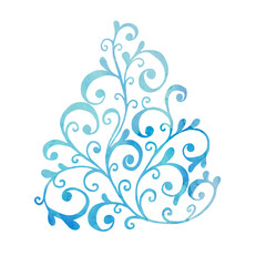 Blue Christmas tree isolated on white background