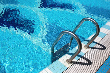 High Angle View Swimming Pool stairs