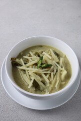 Sayur lodeh rebung is indonesian traditional meal made from young bamboo and coconut milk.