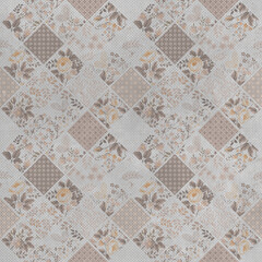 geometric seamless pattern background on beige cement background