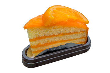Orange fudge cake, focus selective.