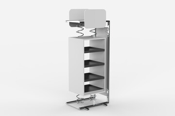 Display stand, retail display stand for product , display stands isolated on white background. 3d illustration
