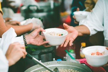 Donate food to the poor and hungry: Concept of Feeding