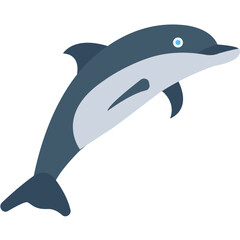 
Dolphin Flat Vector Icon
