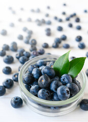 Blueberries Over White Background , wood