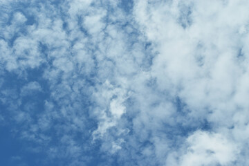 Altocumulus cloud on beautiful blue sky , Fluffy clouds formations at tropical zone