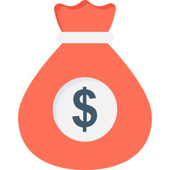 Obraz premium Money Sack Flat Vector Icon 