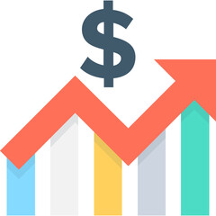 
Bar Chart Flat Vector Icon
