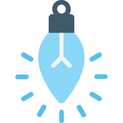 
Christmas Lights Flat Vector Icon
