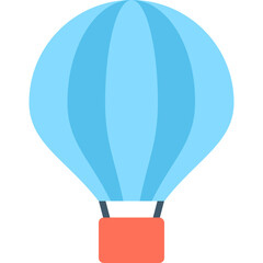 
Flat icon of hot air balloon. Ready to fly
