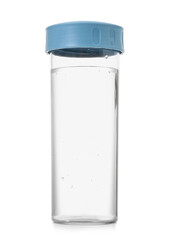 Bottle of clean water on white background