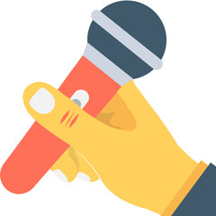 
Mic, singing concept in flat icon
