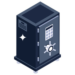 Fototapeta premium Digital locker icon design, financial vault in editable style 