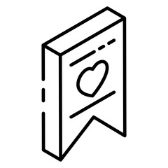 
Glyph isometric icon of favourite tag, like tag vector 
