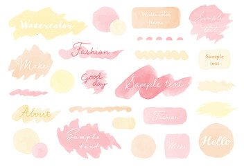 水彩のブラシ・ストロークセット／イラスト／背景／フレーム／カラフル／枠／線／飾り／装飾